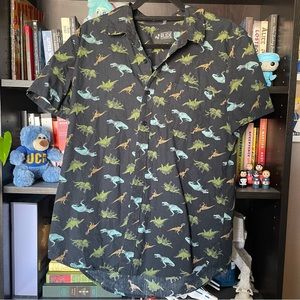 Men's Dinosaur pattern button up shirt